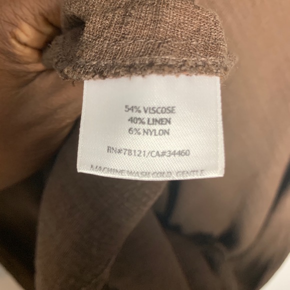 Eileen Fisher | Brown linen blend dress Sz PM - Picture 3 of 5